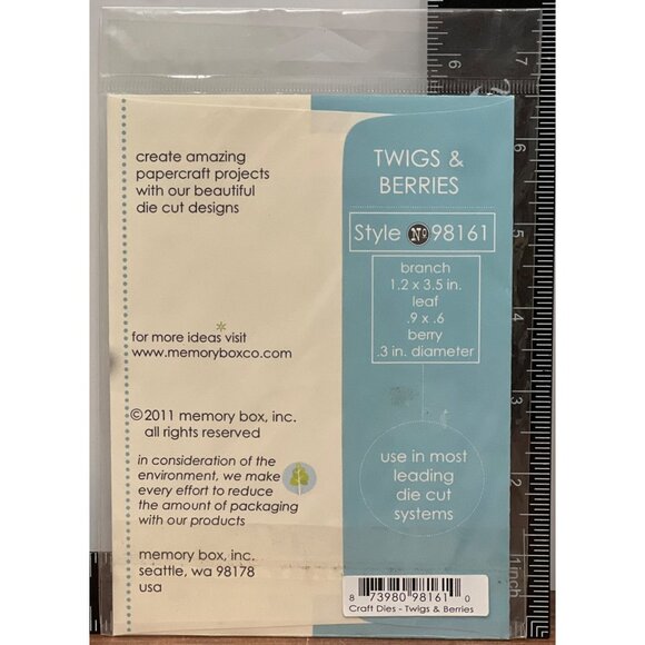 Twigs & Berries Craft Die Use On Cardstock Felt Cut Stencil Emboss  98161 WINTER - Picture 3 of 3